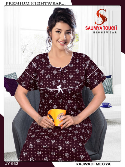 Megya-122023-B Saumya Touch Night Gowns
