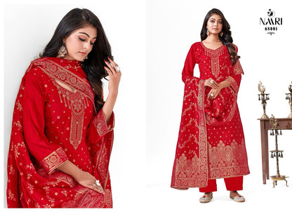 Mehar Vol 7 Naari Muslin Jacquard Pant Style Suits