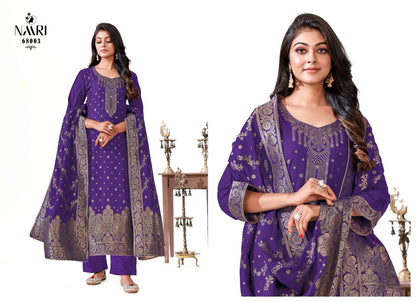 Mehar Vol 7 Naari Muslin Jacquard Pant Style Suits