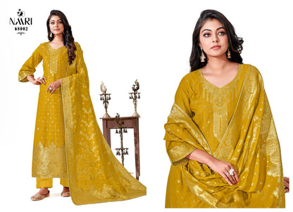 Mehar Vol 7 Naari Muslin Jacquard Pant Style Suits