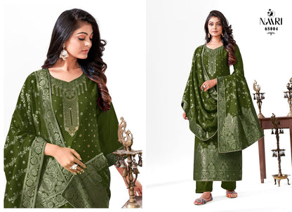 Mehar Vol 7 Naari Muslin Jacquard Pant Style Suits