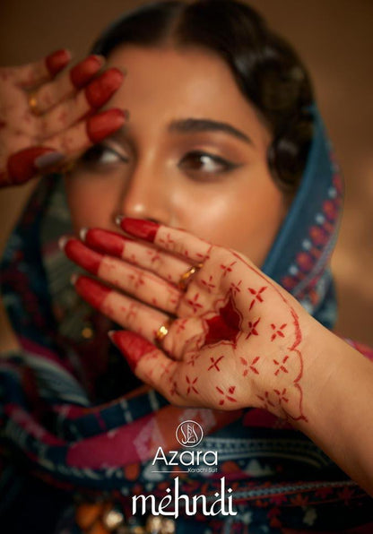 Mehndi Radhika Fashion Cambric Cotton Karachi Salwar Suits