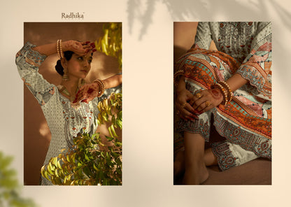 Mehndi Radhika Fashion Cambric Cotton Karachi Salwar Suits
