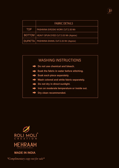 Mehraam Roli Moli Pashmina Suits