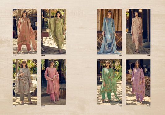 Mehreen Prm Trendz Muslin Silk Pant Style Suits