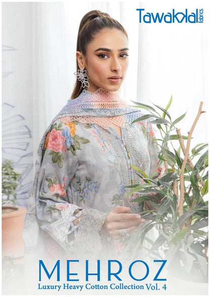 Mehroz Luxury Cotton Collection Vol 4 Tawakkal Fabrics Karachi Salwar Suits