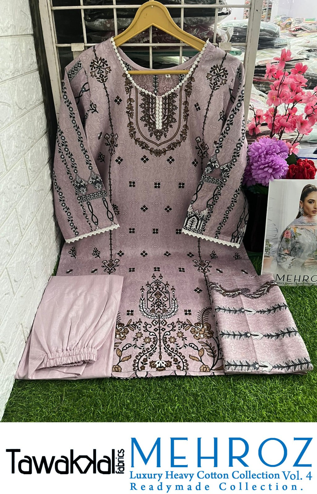 Mehroz Luxury Cotton Vol 4 Tawakkal Fabrics Pakistani Readymade Suits