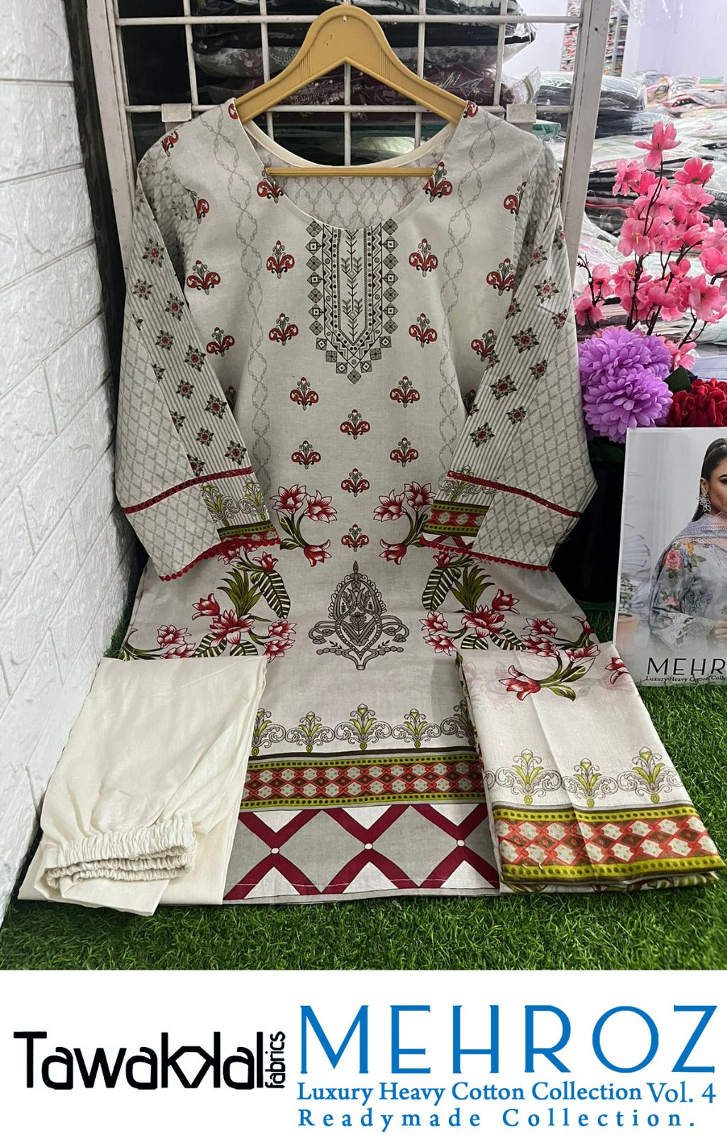 Mehroz Luxury Cotton Vol 4 Tawakkal Fabrics Pakistani Readymade Suits