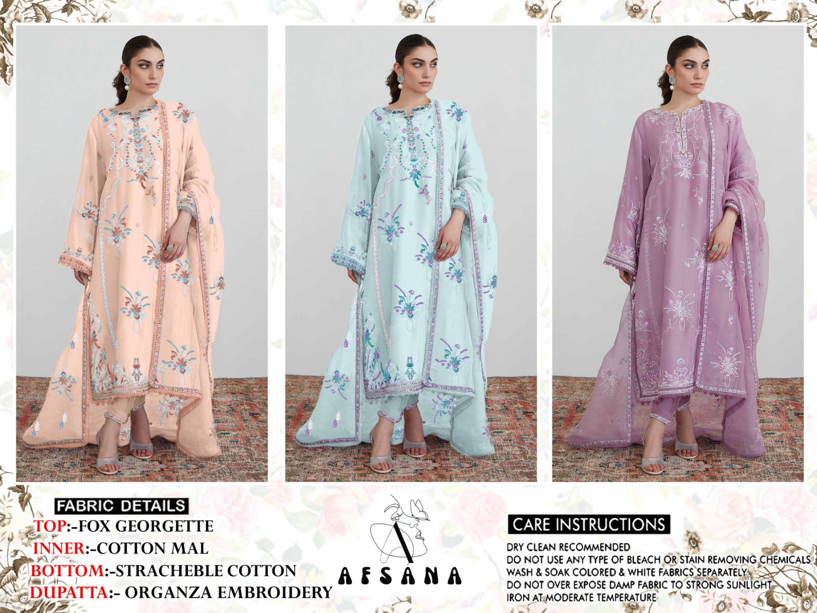 Mehwish Afsana Georgette Pakistani Readymade Suits
