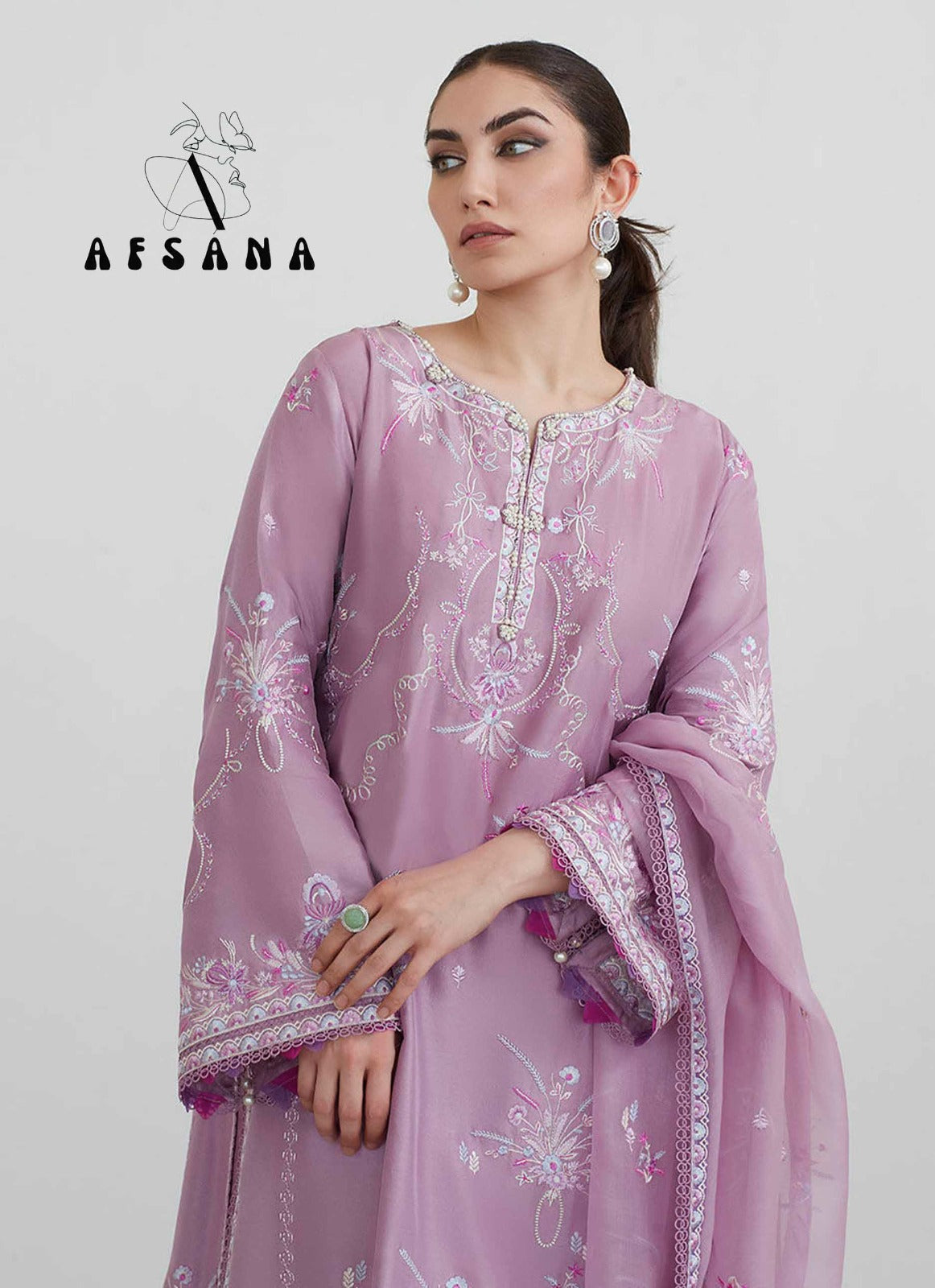 Mehwish Afsana Georgette Pakistani Readymade Suits