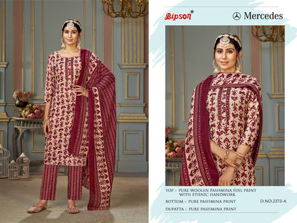 Mercedes-2373 Bipson Prints Woolen Pashmina Suits