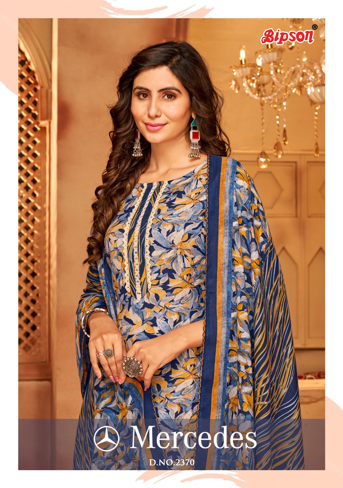 Mercedes 2370 Bipson Prints Woollen Pashmina Suits