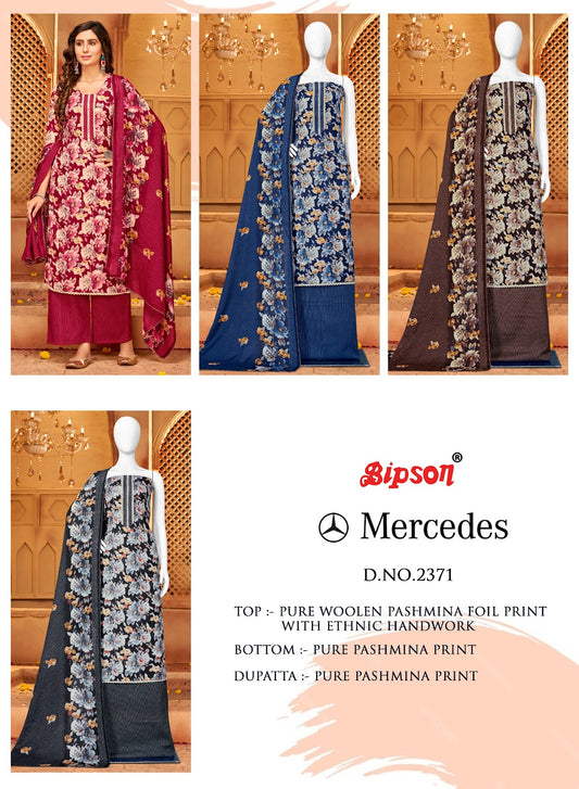 Mercedes 2371 Bipson Prints Woollen Pashmina Suits