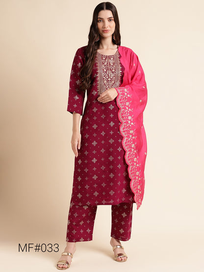 Mf 22-48 Msm Cotton Readymade Pant Style Suits