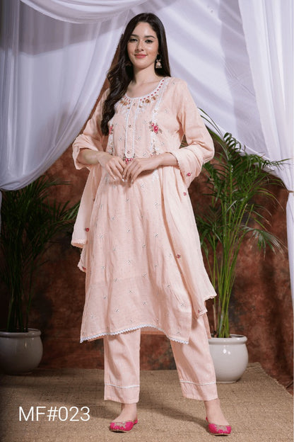 Mf 23-61 Msm Cotton Readymade Pant Style Suits
