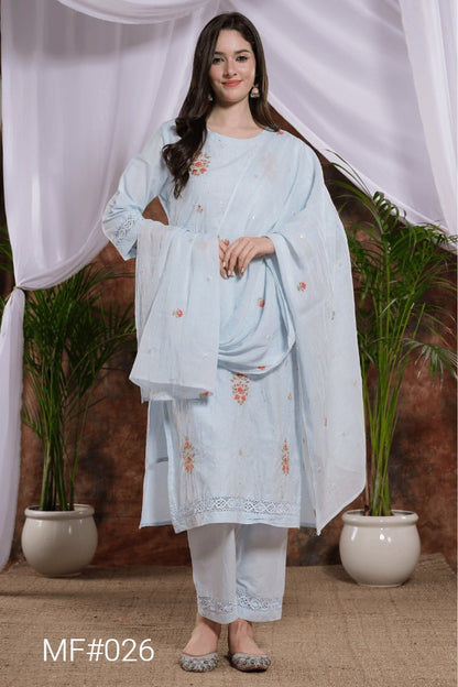 Mf 23-61 Msm Cotton Readymade Pant Style Suits