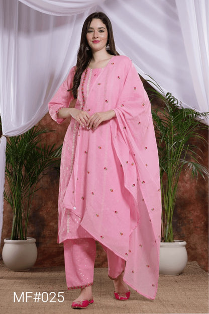 Mf 23-61 Msm Cotton Readymade Pant Style Suits