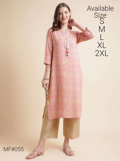 Mf 52-59 Msm Cotton Kurti Bottom Set