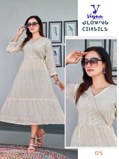 Milky Mul Mul Viyaa Cotton Mull Anarkali Kurtis