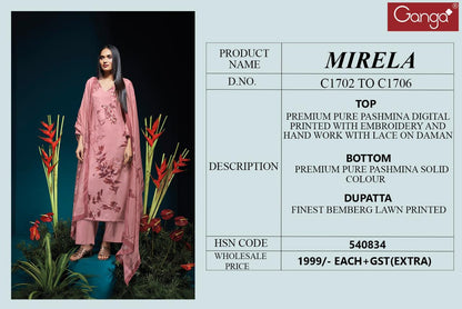 Mirela Ganga Pashmina Suits