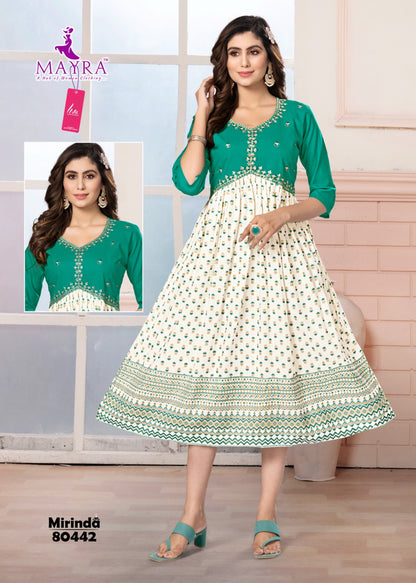 Mirinda Mayra Viscose Rayon Anarkali Kurtis