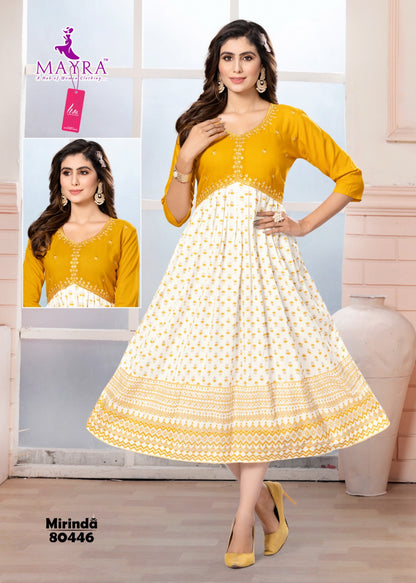 Mirinda Mayra Viscose Rayon Anarkali Kurtis