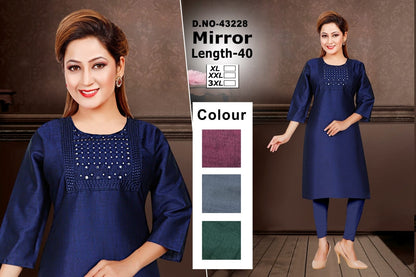 Mirror-C Zoya Two Tone Knee Length Kurtis