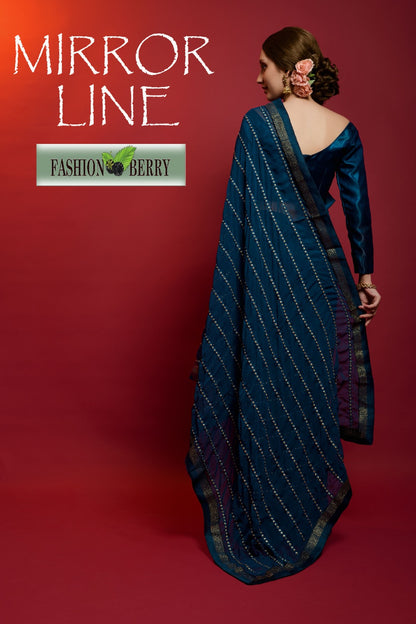 Mirror Line Fashion Berry Georgette Sarees