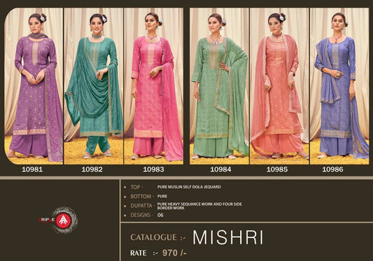 Mishri Triple Aaa Muslin Plazzo Style Suits