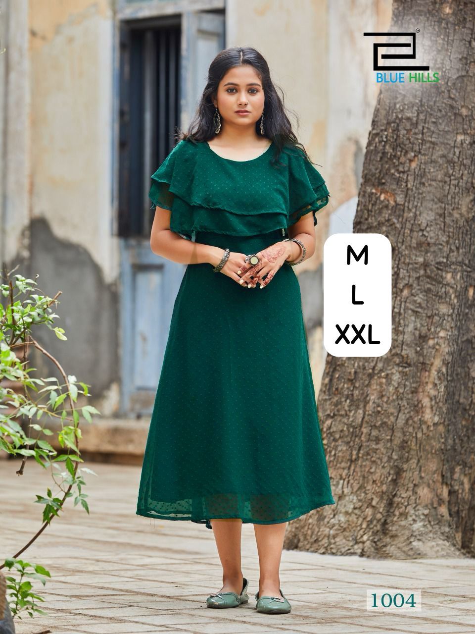 Miss India Bluehills Georgette Midi Dress