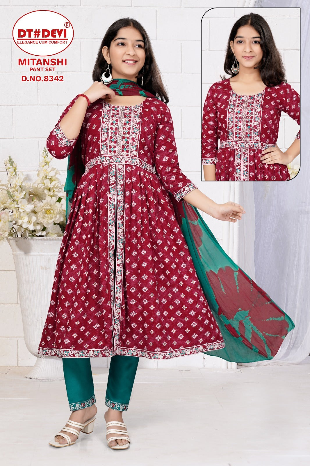 Mitanshi-8342 Dt Devi Rayon Readymade Pant Style Suits