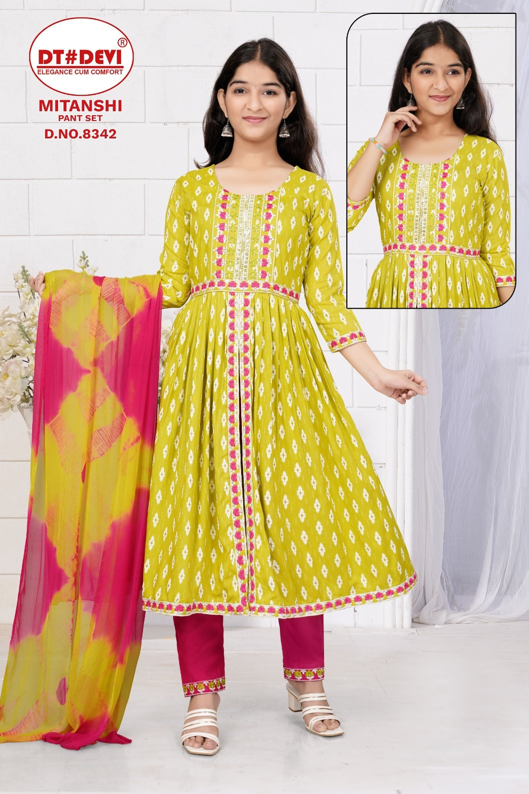 Mitanshi-8342 Dt Devi Rayon Readymade Pant Style Suits