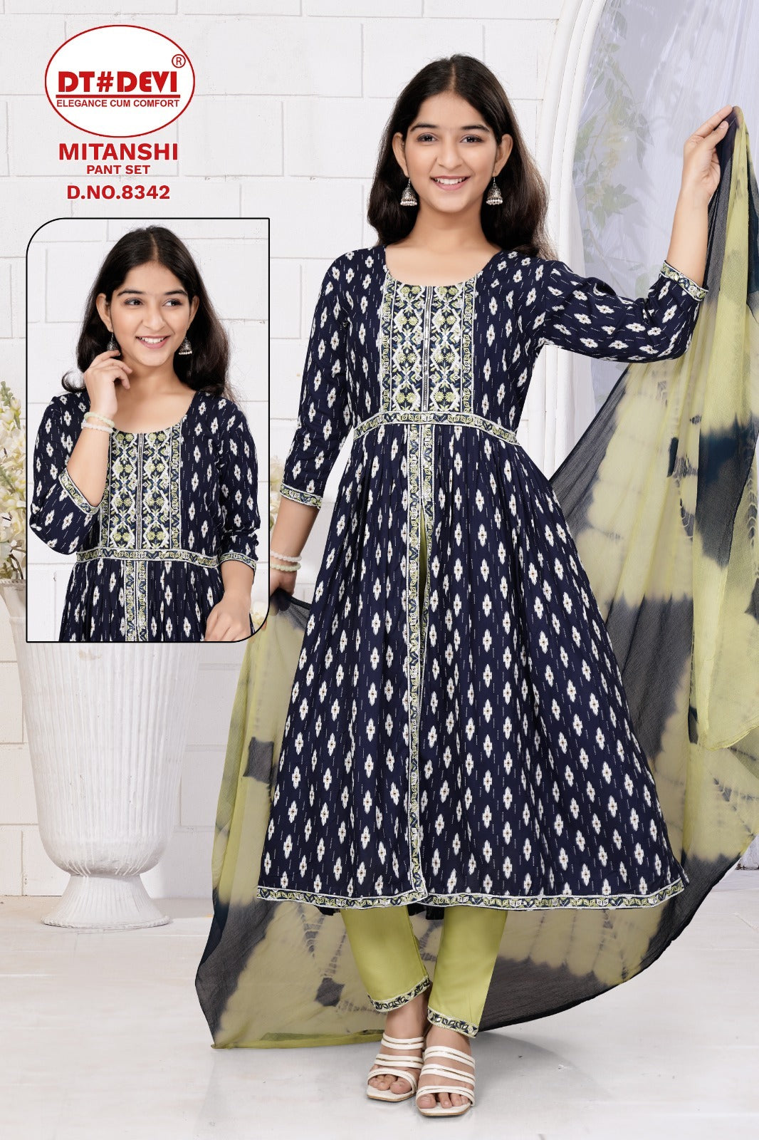 Mitanshi-8342 Dt Devi Rayon Readymade Pant Style Suits