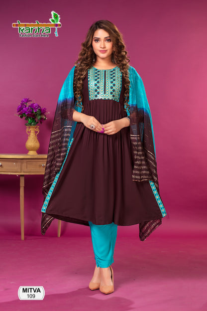 Mitva Kanha Rayon Readymade Pant Style Suits