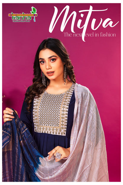 Mitva Kanha Rayon Readymade Pant Style Suits