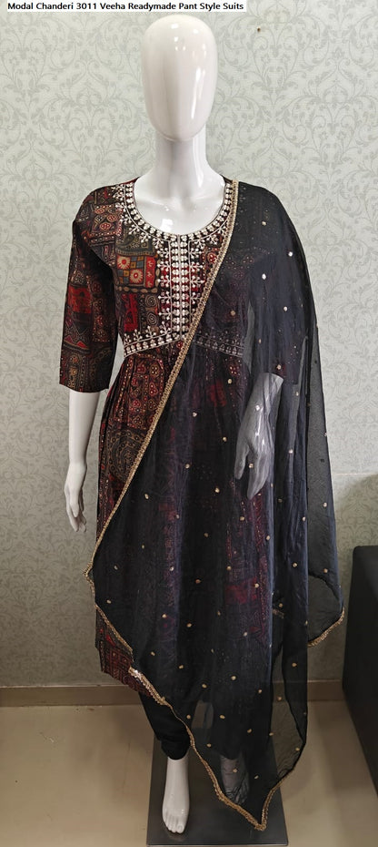 Modal Chanderi 3011 Veeha Readymade Pant Style Suits