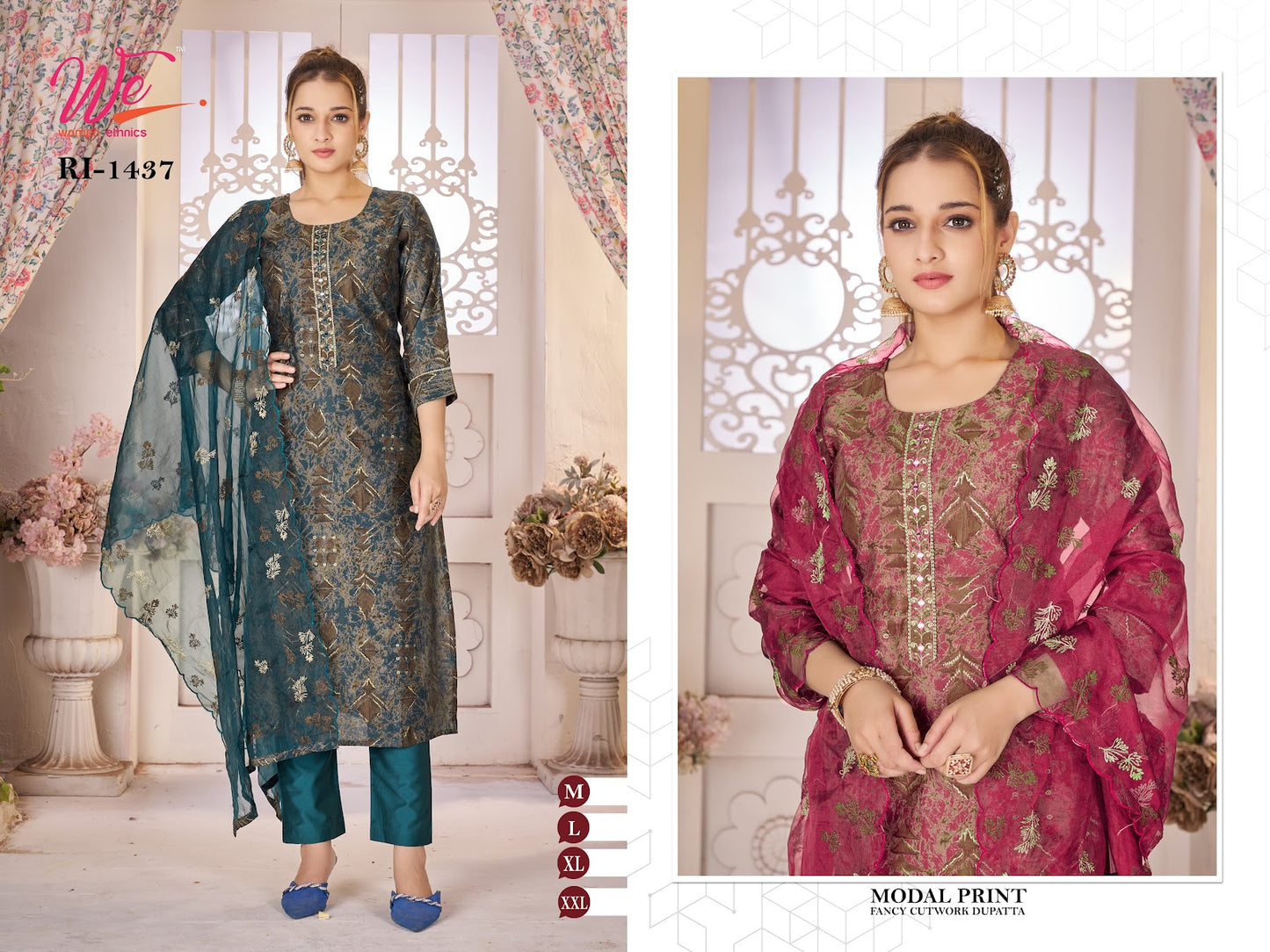 Modal Print Women Ethnics Readymade Pant Style Suits