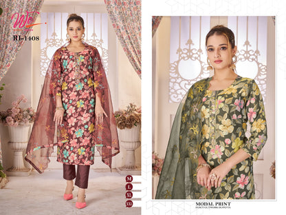 Modal Print Women Ethnics Readymade Pant Style Suits