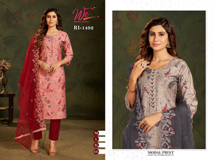 Modal Print Women Ethnics Readymade Pant Style Suits