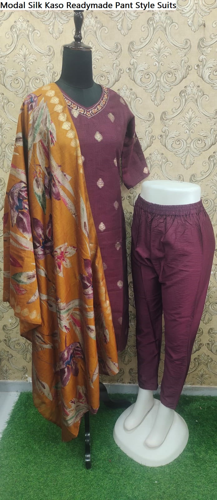 Modal Silk Kaso Readymade Pant Style Suits