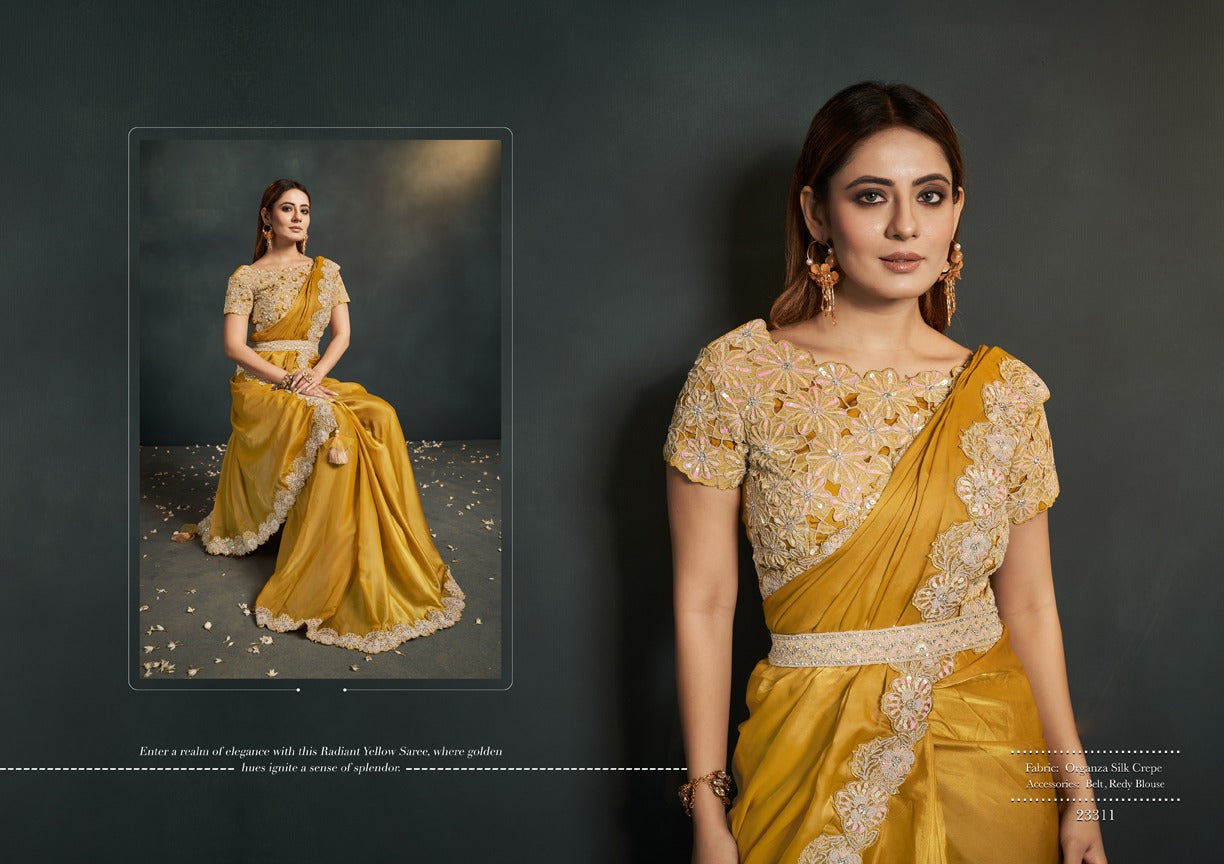 Moh-Manthan-Enigma Mahotsav Organza Sarees