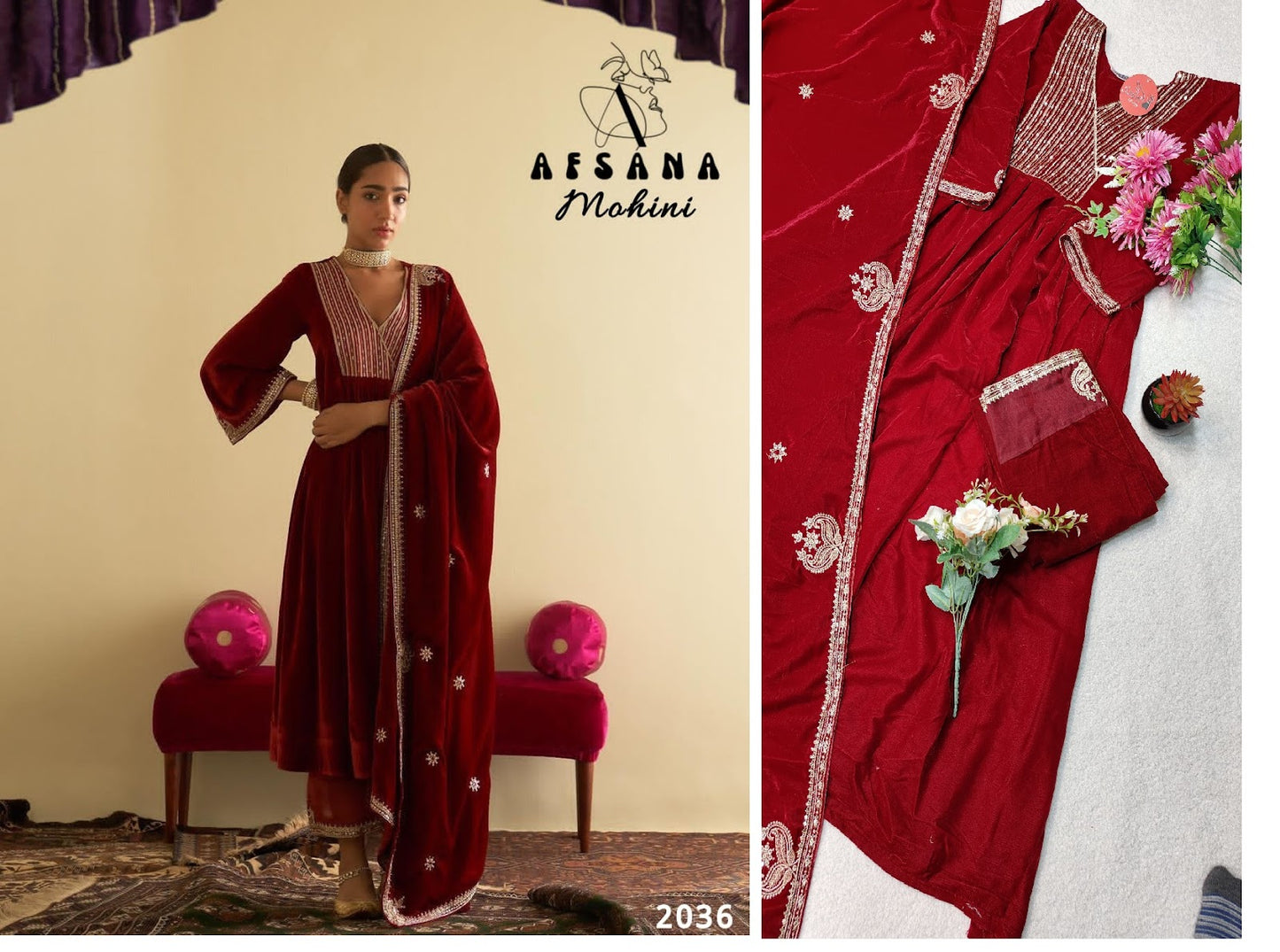 Mohini-2037 Afsana Readymade Velvet Suits
