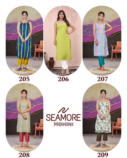 Mohini Seamore Chanderi Silk Kurti Pant Set