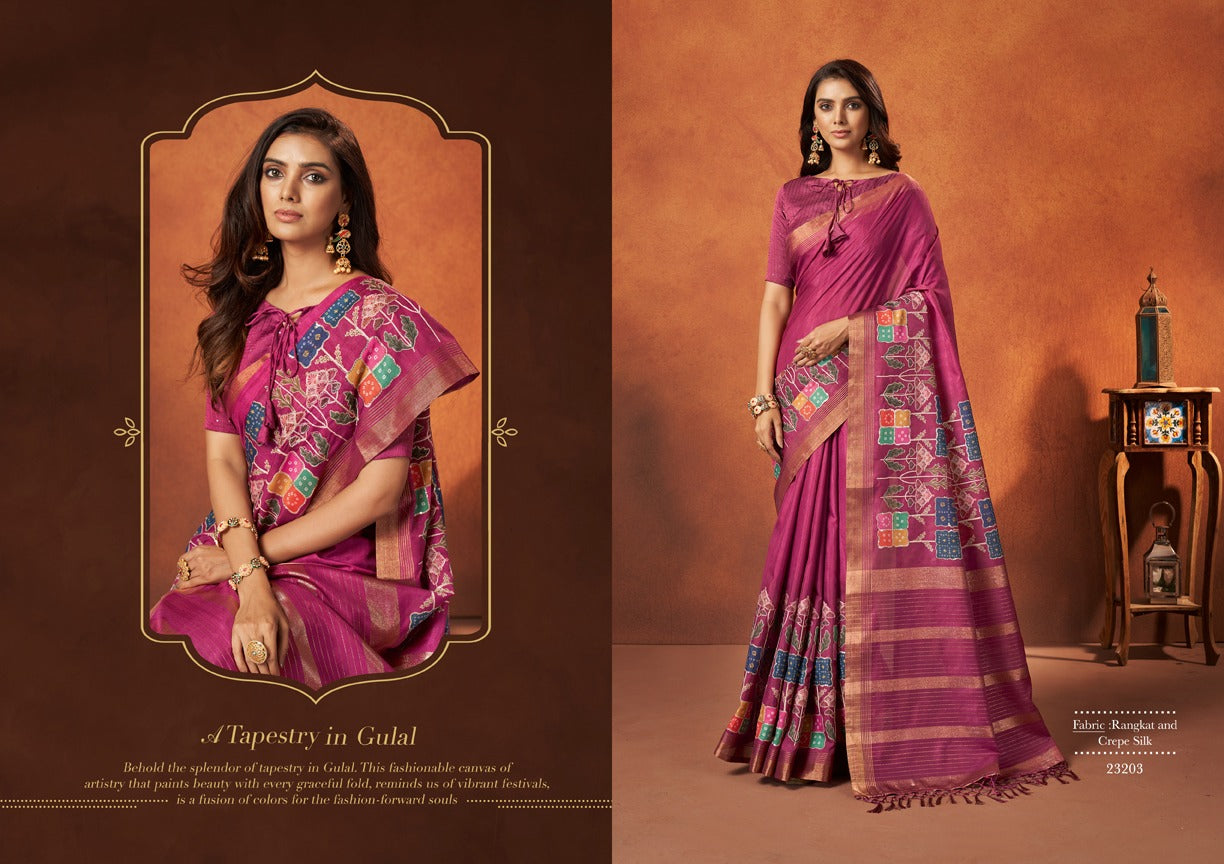 Mohmanthan-23200 Series Saachi Mahotsav Crepe Silk Sarees