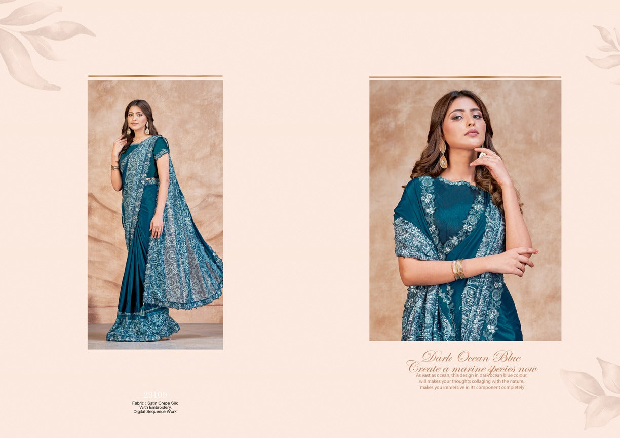 Mohmanthan-Dayita Mahotsav Satin Crepe Sarees