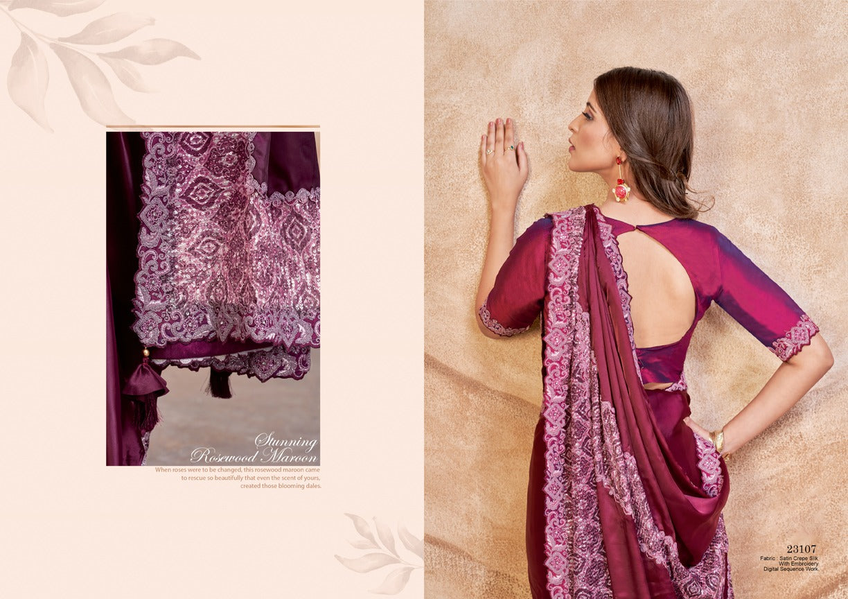 Mohmanthan-Dayita Mahotsav Satin Crepe Sarees