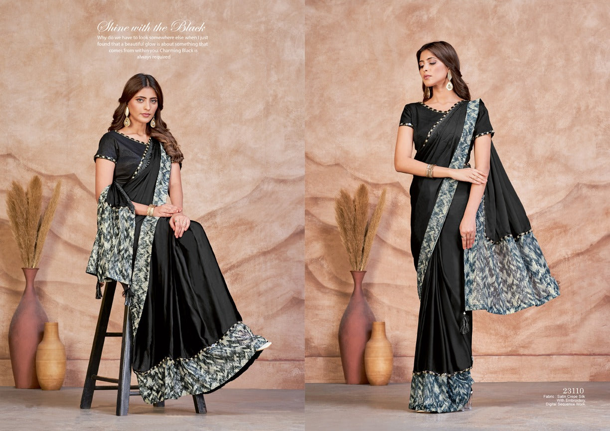 Mohmanthan-Dayita Mahotsav Satin Crepe Sarees