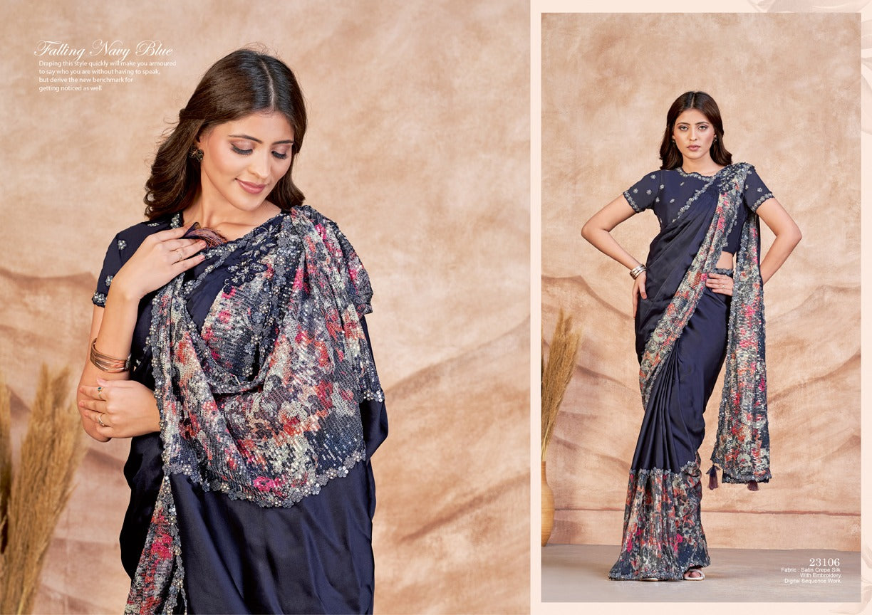 Mohmanthan-Dayita Mahotsav Satin Crepe Sarees