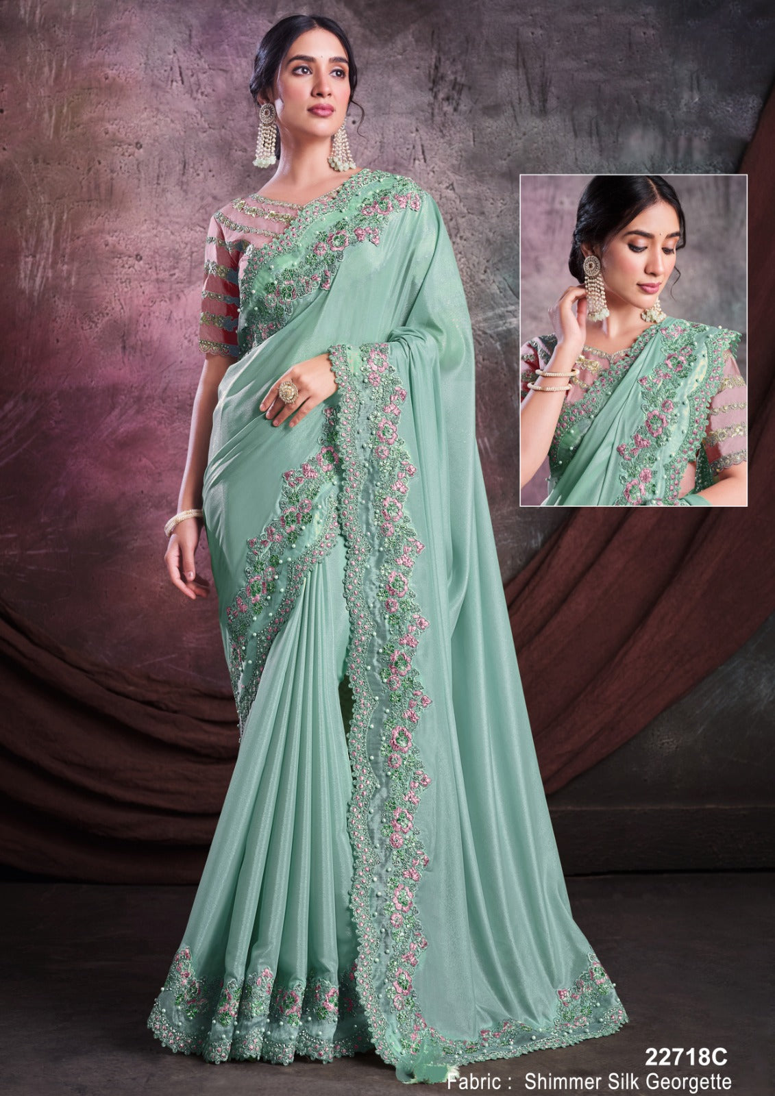 Mohmanthan-Sarisha Mahotsav Georgette Sarees