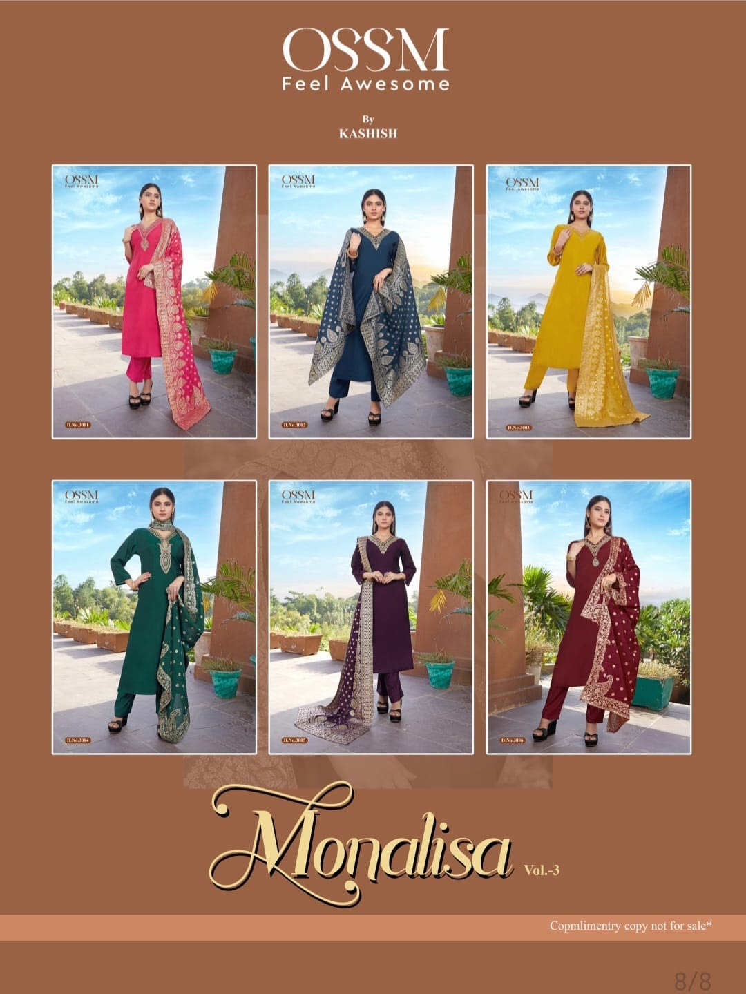 Monalisa Vol 3 Ossm Viscose Readymade Pant Style Suits
